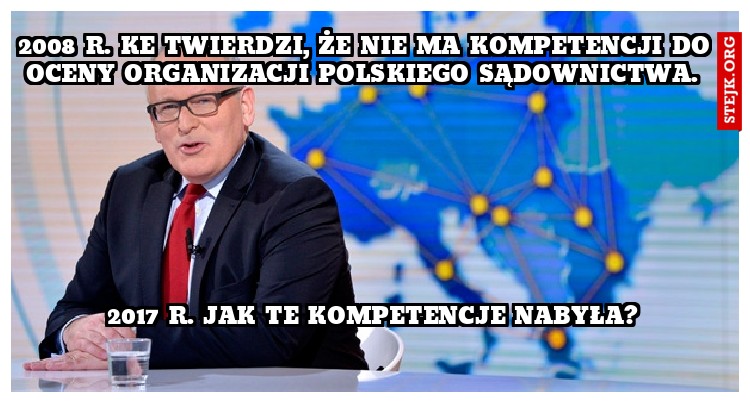 2008 r. KE twierdzi, że nie ma kompetencji do oceny organizacji polskiego sądownictwa. 