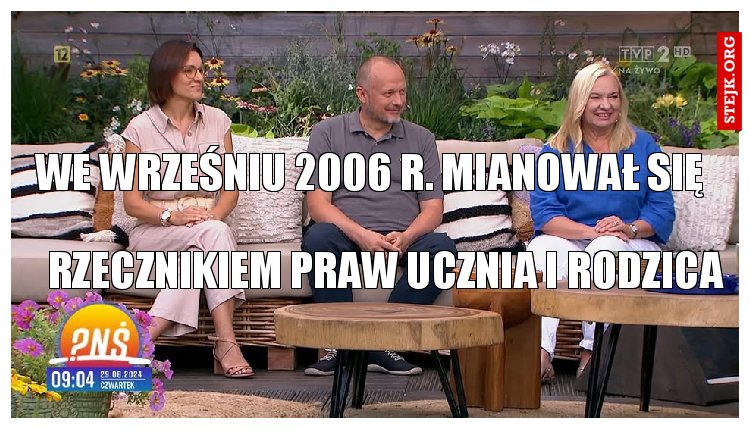we wrześniu 2006 r. mianował się 