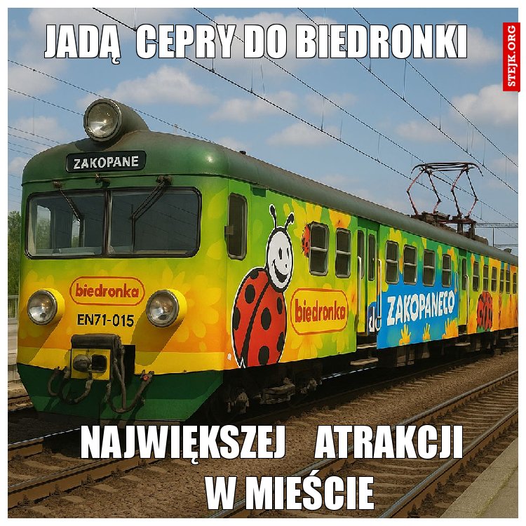 jadą  cepry do biedronki