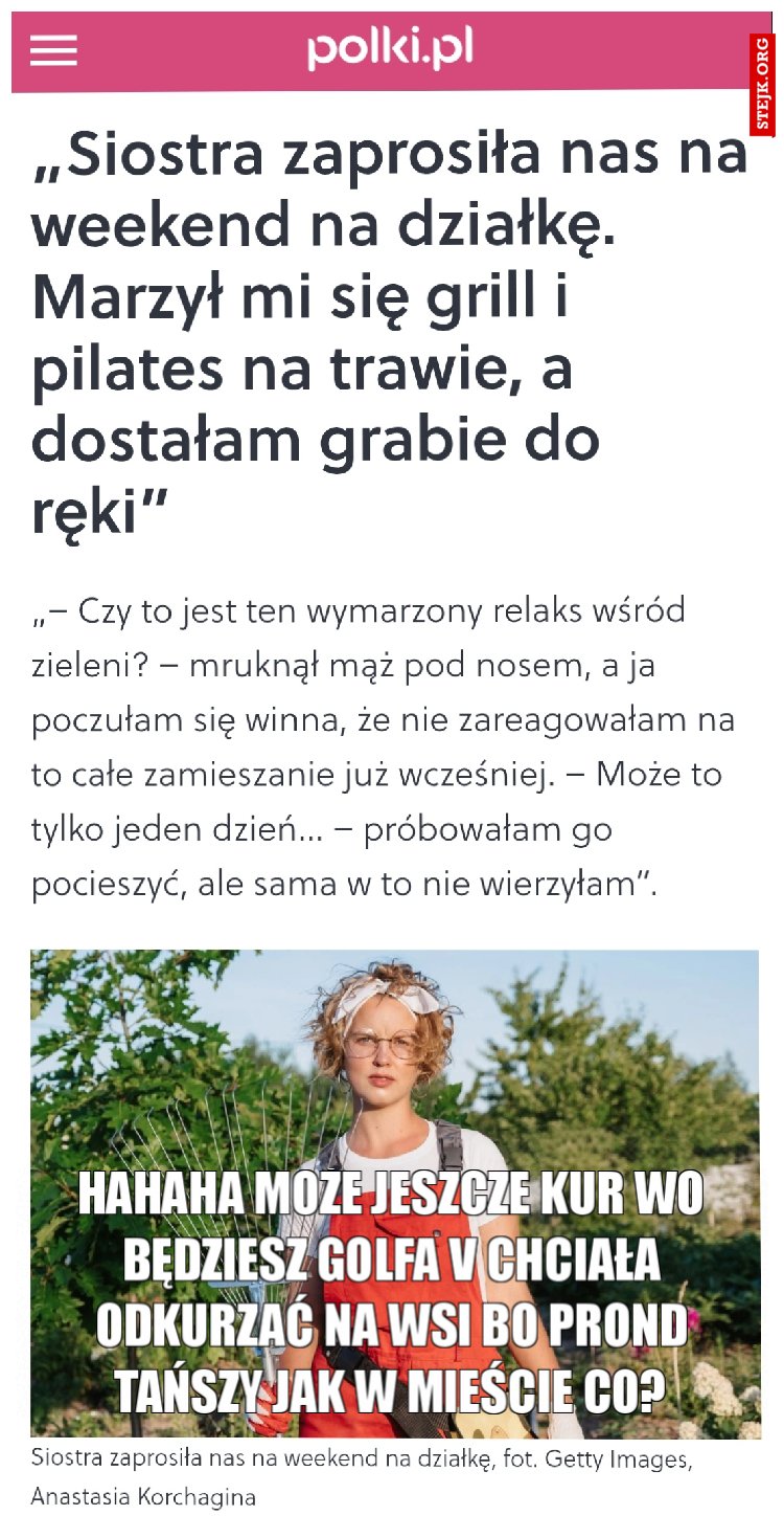 Hahaha może jeszcze kur wo będziesz golfa v chciała odkurzać na wsi bo prond tańszy jak w mieście co?
