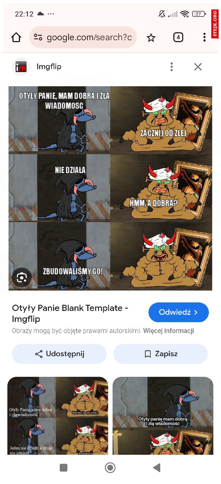 Otyły Panie, mam dobrą i zła wiadomosc