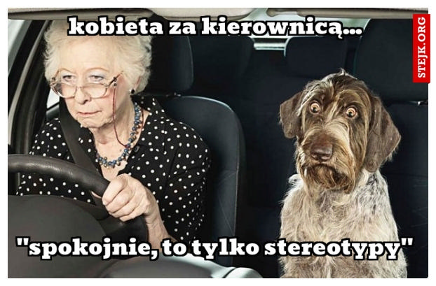kobieta za kierownicą...