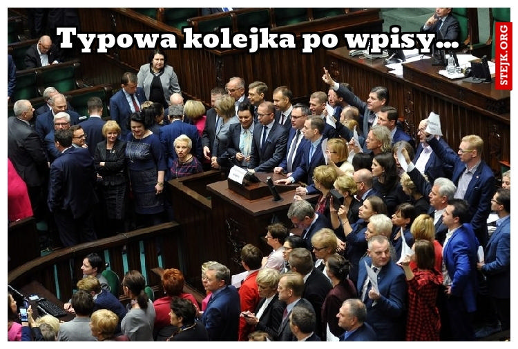 Typowa kolejka po wpisy...