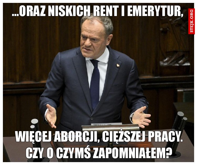 ...oraz niskich rent i emerytur,