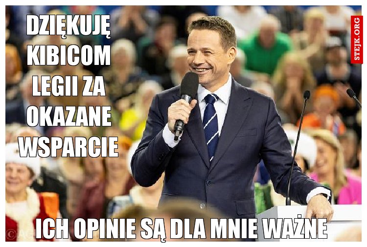 Dziękuję kibicom legii za okazane wsparcie